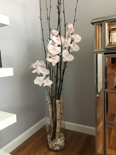 floor vase with fake flowers